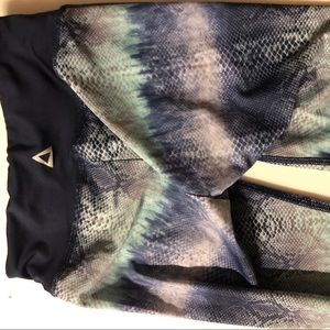 PRISMSPORT Blue Snakeskin Cropped Leggings
